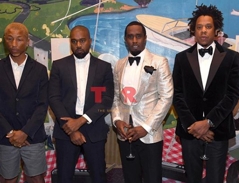 Kanye West forgives Jay Z after 5years beef, reunite at P.Diddy's 50th birthday Party (Photos)