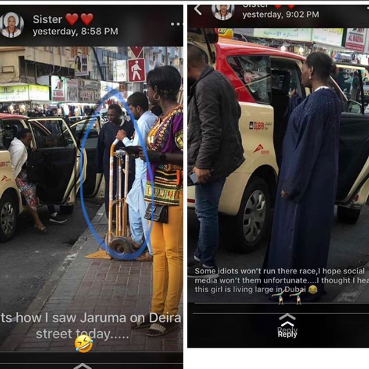 Fake lifestyle_ Wealthy business woman, Jaruma spotted jumping a 'ride-along' cab in Dubai (Photo)