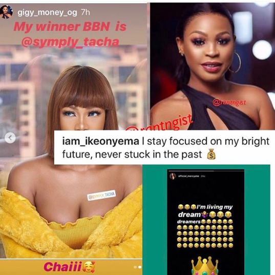 Ike unfollows Tacha on Instagram for teaming up with his ex-girlfriend, Gigy (Photo)
