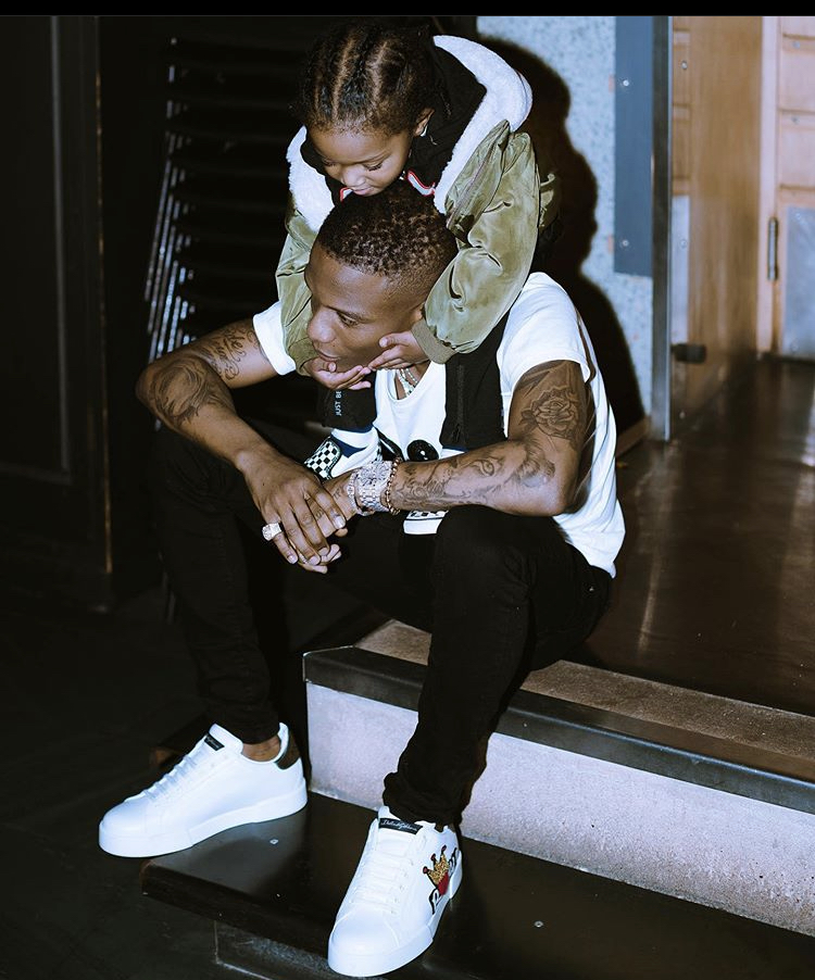 Lion and his cub - Wizkid shares new photos of his last son Zion