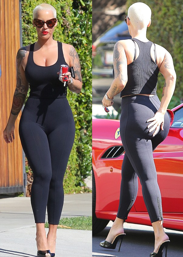 Amber Rose displays dangerous curves and Camel toe - As she goes house hunt...