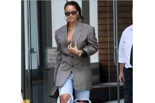 Rihanna shows off incredible street style in over-sized blazer and ...