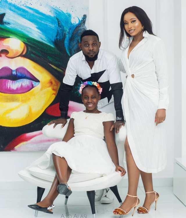 Comedian AY, his wife and daughter