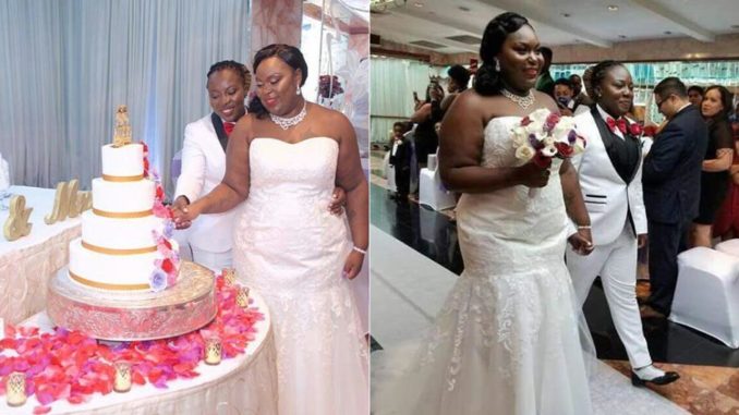 Ghanaian Lesbians Share A Kiss At Their Wedding Photos Theinfong 