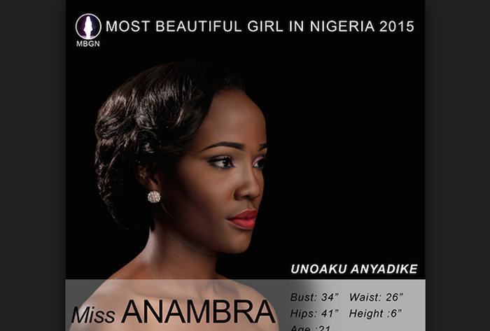 Miss Anambra Unoaku Anyadike Wins Most Beautiful Girl In Nigeria 2015