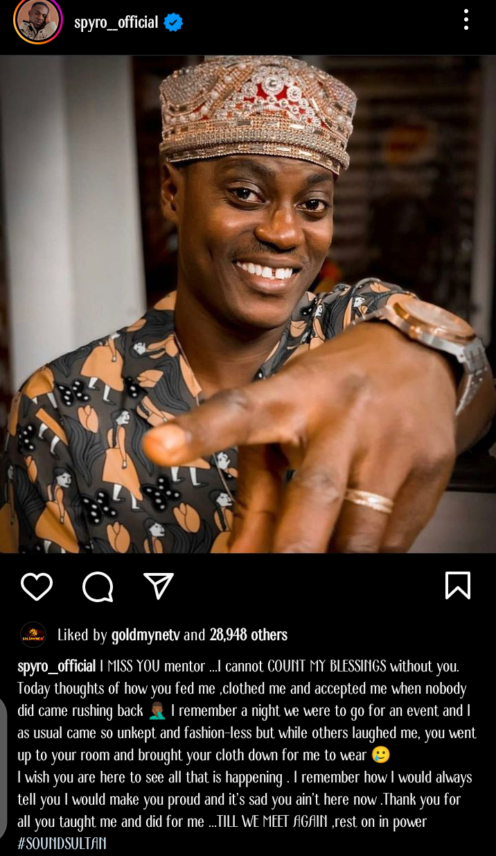 "I cannot count my blessings without you" - Spyro pens down open letter to his late mentor, Sound Sultan