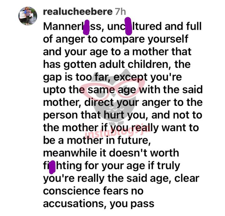 Uche Ebere slams Tacha over her response to a troll who questioned her age