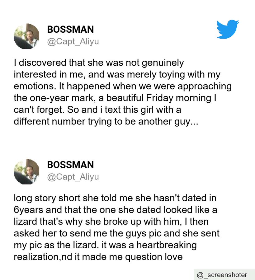 "She said I look like a lizard" - Man reveals reasons for ending his one-year-old relationship