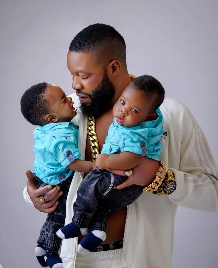 Koko Zaria unveils his twins’ faces ahead of his birthday