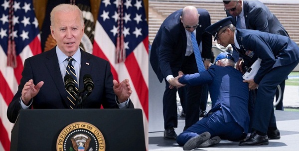 President Joe Biden Trips And Falls At Air Force Academy Graduation Ceremony (Video)