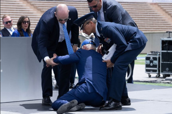 President Joe Biden Trips And Falls At Air Force Academy Graduation Ceremony (Video)