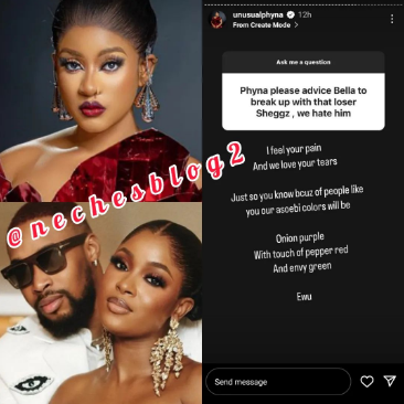 BBNaija’s Phyna Gives Epic Response To Fan Who Asked Her To Advise Bella To End Her Relationship With Sheggz