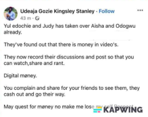 Yul Edochie And Judy Just Wants To Make Digital Money, They’ve Taken Over Aisha And Odogwu – Content Creator Makes Shocking Revelation 