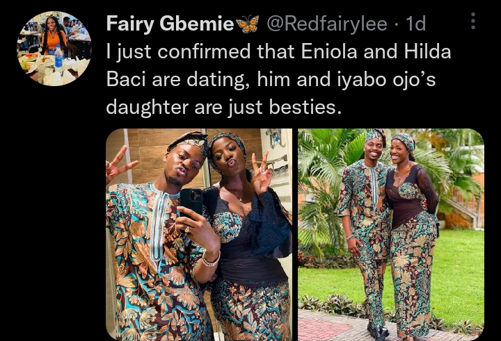"Hilda Baci And Enioluwa Are Dating Each Other"- Social Media Influencer, Fairy Gbemie claims