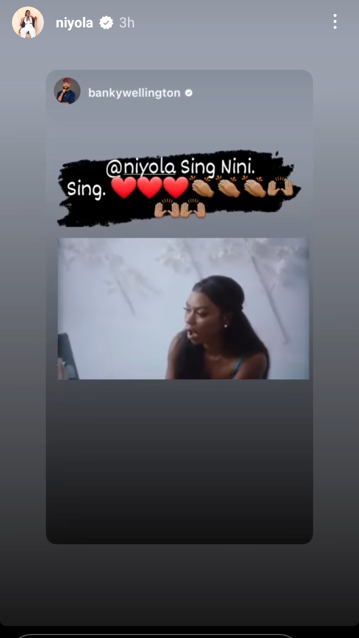 "Always rooting for you" Banky W and Adesua Etomi debunk cheating scandal as they hail Niyola over beautiful rendition of her song  (Video)