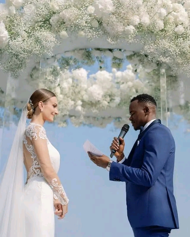 Former Super Eagles Striker, Obinna Nsofor Marries His White Lover (See wedding photos)