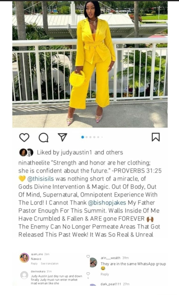 “Collecting people’s husband association worldwide” – Fans react as Judy Austin shows love to Davido’s alleged pregnant side chick, Anita Brown