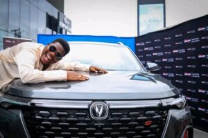 Mr Macaroni grateful as he finally takes delivery of his brand new car (Photos)