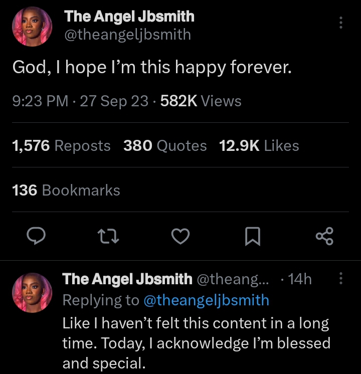 "I Feel Blessed & Special, Havent Felt This Way In A Long Time......."- BBNaija's Angel Smith Says, Prays It Last Forever