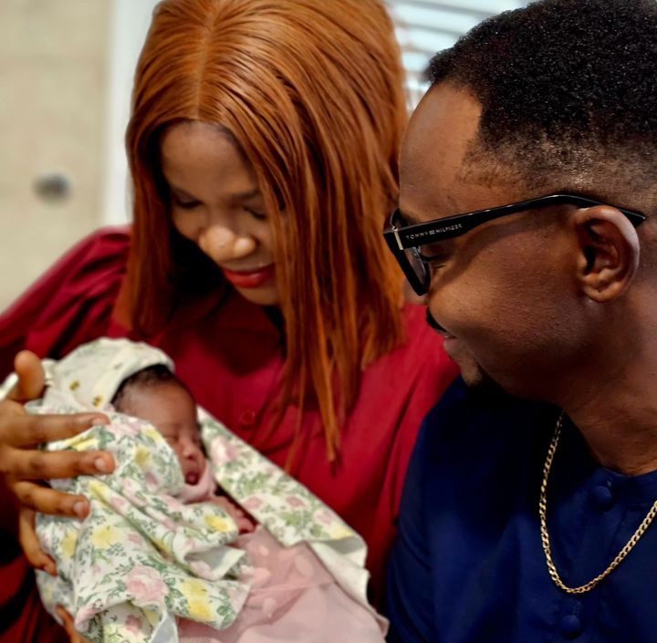 Comedian, Teju Babyface and wife welcomes third child, five years after welcoming twins 