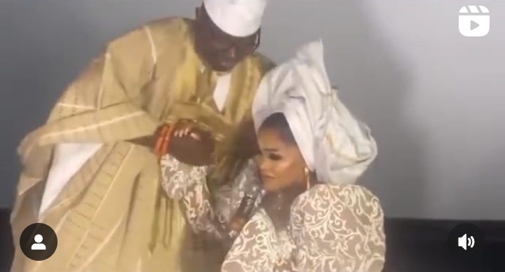 "He Turned To A Skitmarker" - Mercy Aigbe Weeps And Goes On Her Knees To Thank Her Husband, Kazim Adeoti, For His Support Of Her New Movie (VIDEO)