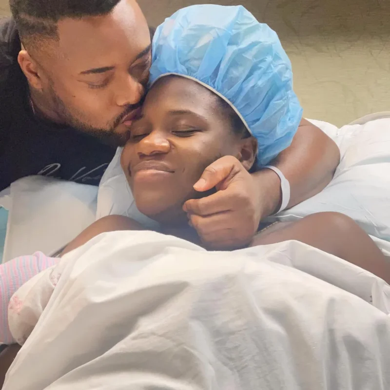 "God has done it" Chuks Omalicha and his wife grateful as they welcomes their third child (Photos)