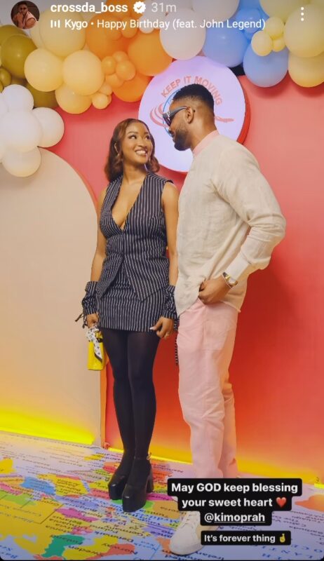 "My safe place. It's a forever thing" BBNaija's Cross Okonkwo pens sweet note to his girlfriend, Kim Oprah on her birthday
