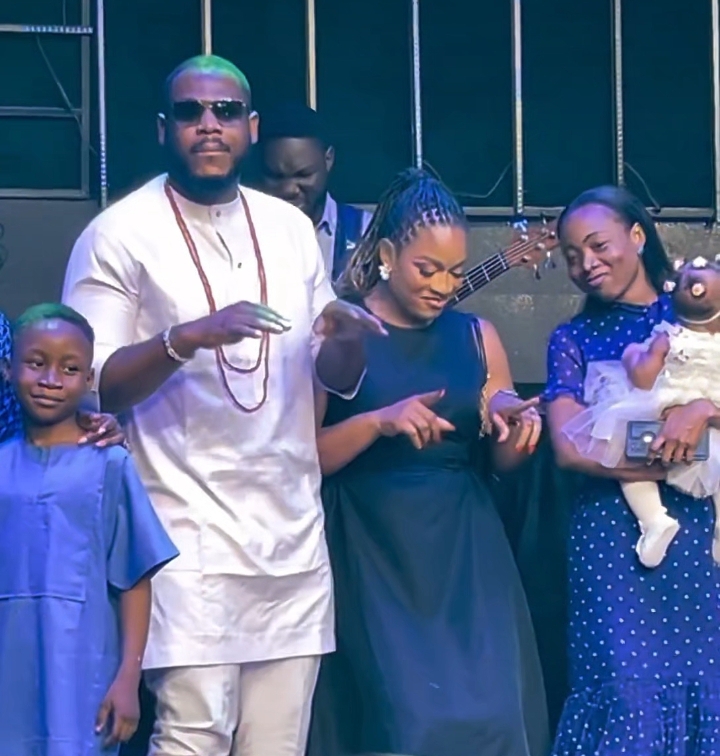 "I love you my precious baby girl" BBNaija's Frodd gushes over Daughter as he shares video from Child dedication
