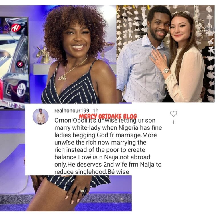 "Your son should get a second wife from Naija, It is unwise letting him marry a white lady " - Fan advises Omoni Oboli