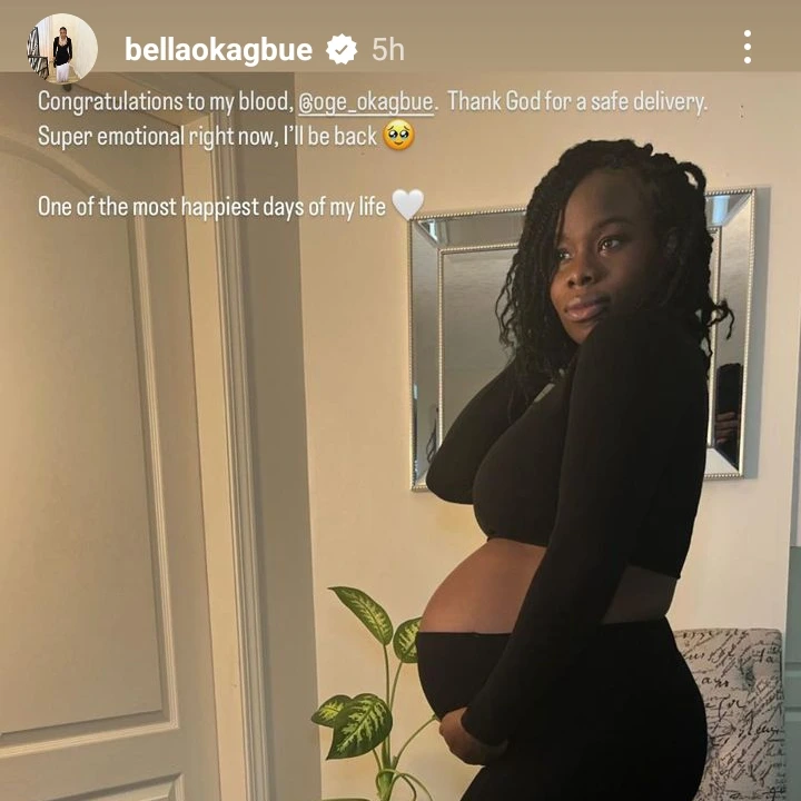 "One of the most happiest day of my life" Bella and Sandra Okagbue celebrates as their sister and husband welcomes their first child