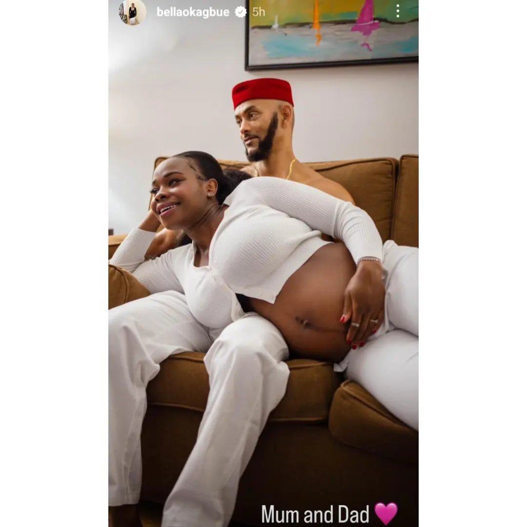 "One of the most happiest day of my life" Bella and Sandra Okagbue celebrates as their sister and husband welcomes their first child