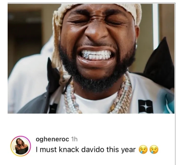 "He’s married, what a shame" – Netizens slams Upcoming Nigerian actress as she reveals her desire to have s£x with Davido this year