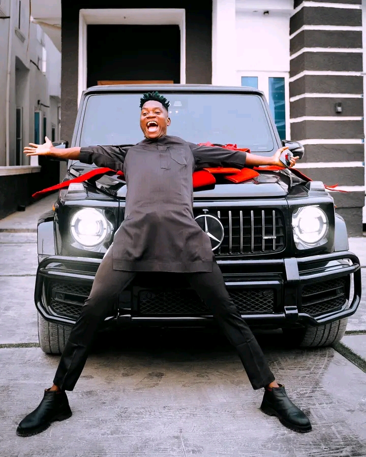 "On a G-Wagon mood' Skit maker, OGB Cultist celebrates as he purchases a brand new car (Photos)