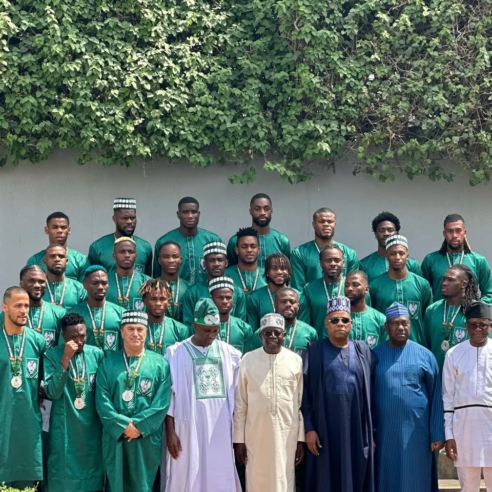 Tinubu Awards MON to each Super Eagles Player, gifts them flats & plot of lands