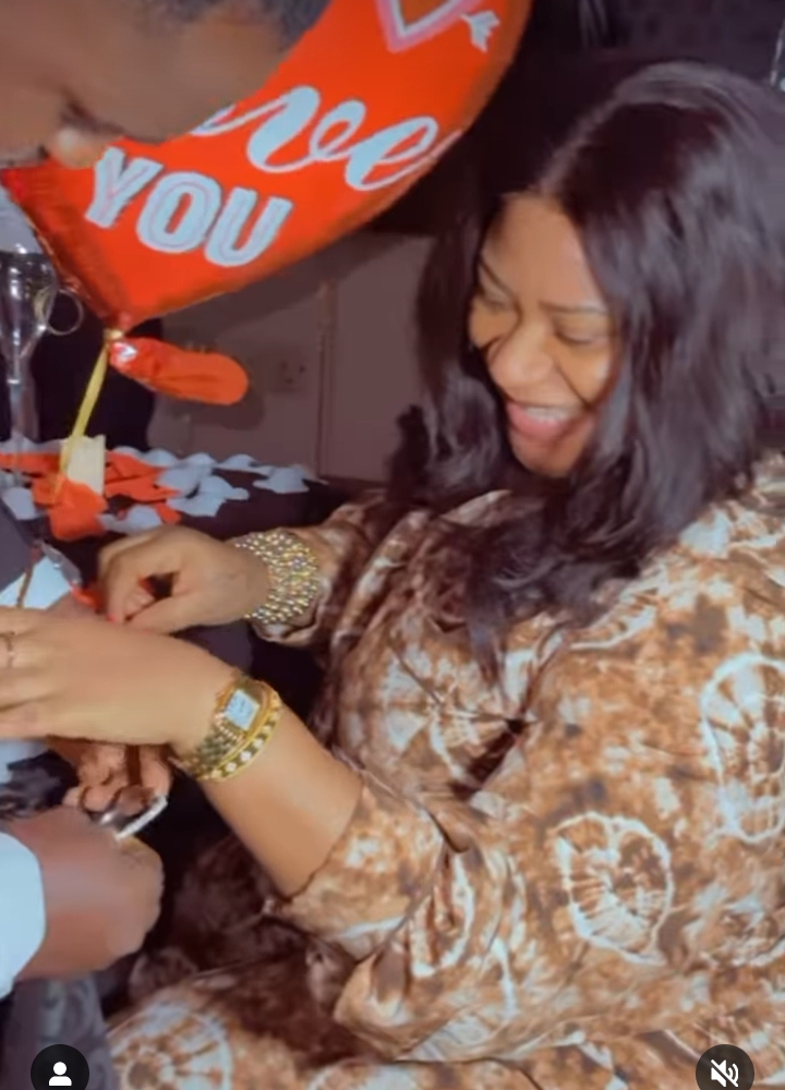 "You deserve all the love" Nkechi Blessing Sunday's boyfriend pens sweet note to her as he surprises her on her birthday (Videos)