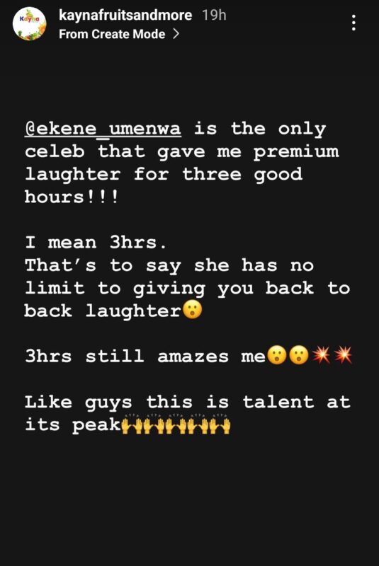 "You are the only celebrity that gave me premium laughter for three good hours" Fan shower praises on Ekene Umenwa