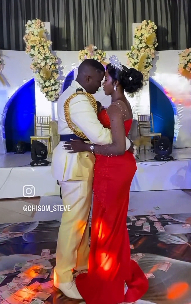 Chisom Steve and husband Ties the Knot in a Military-Themed White wedding ceremony (Photos + Videos)