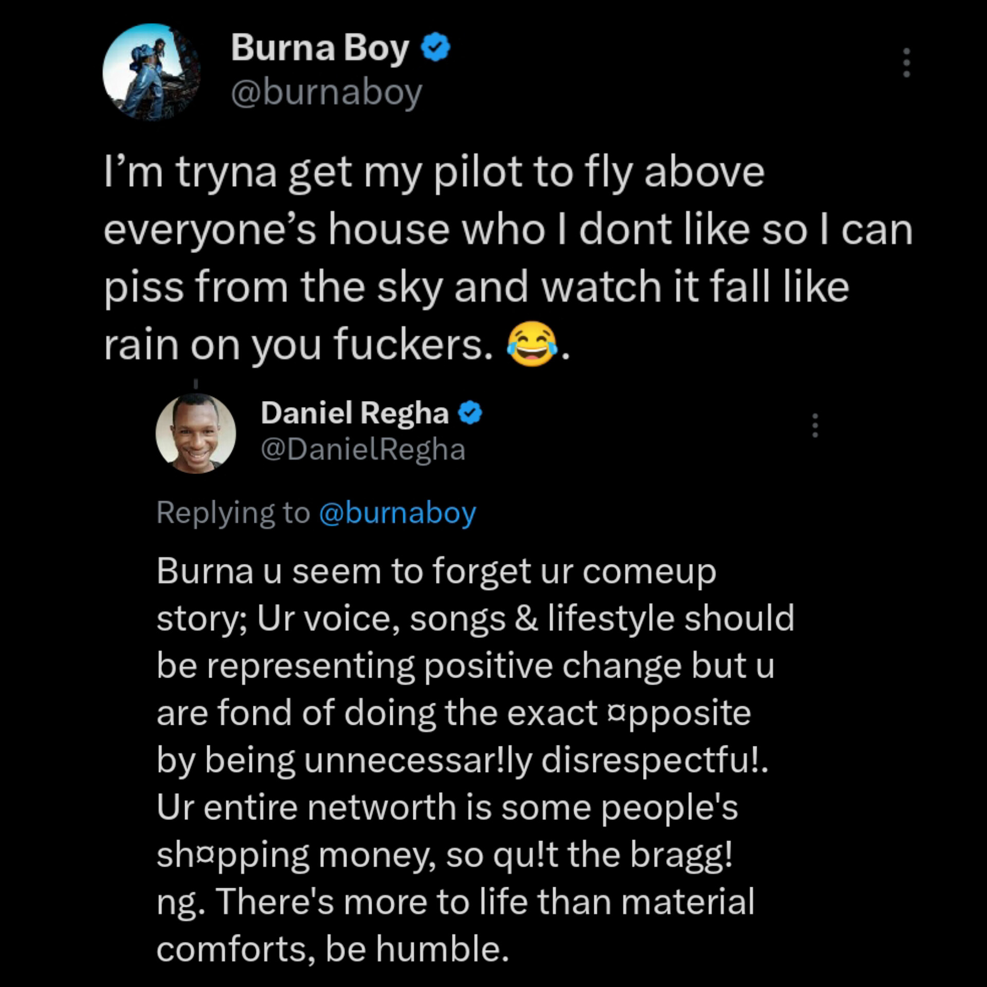 “Your entire net worth is some people’s shopping money” Daniel Regha slams Burna Boy over his bragging