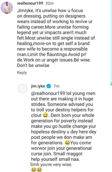 "Instead make you go hustle change your hopeless destiny, u dey troll your destiny helpers" Jim Iyke slams Mr Unwise (Details)