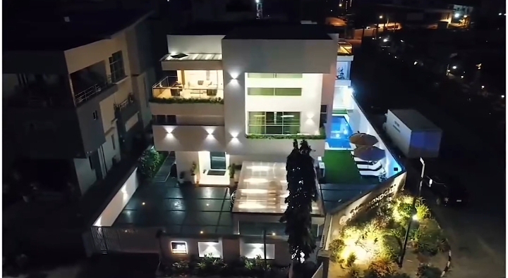 "Whom God has blessed no man can curse" AY Makun shares video of his Lagos mansion after it was reconstructed months after it got burnt by fire
