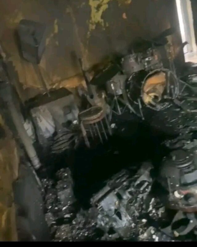 "We've lost everything" Gospel singer, Chinyere Udoma cries out as fire burnt down her music studio, destroy properties worth millions of naira