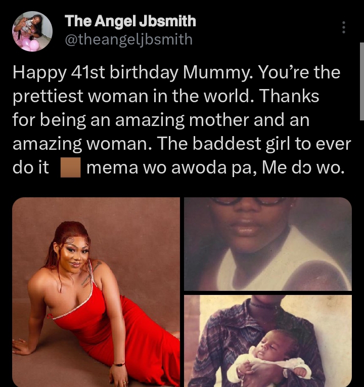 "You're the prettiest woman in the world, an amazing mother" – BBNaija Angel Smith celebrates her mother on her 41st birthday