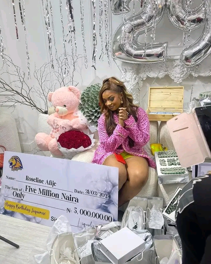 BBNaija's Liquorose receives N5m cheque, 100k fuel Voucher, 100k Spa treatment , others, from fans on her birthday (Photos)