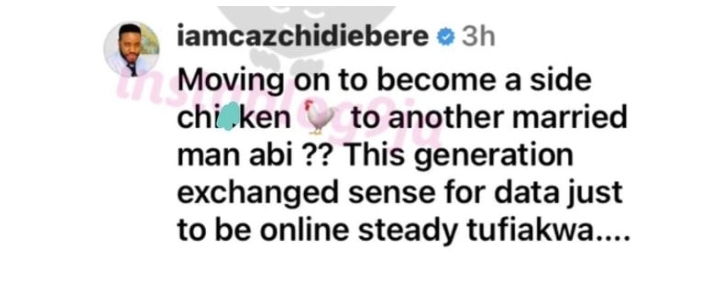 “Moving on to become a side chick to another married man abi” – Actor Caz Chidiebere slams Mabel Makun over separation from AY