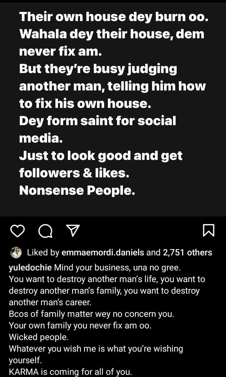 "At least he didn't go about producing babies with people's wives and side chick" Netizens reacts as Yul Edochie allegedly mocks AY Makun and other critics