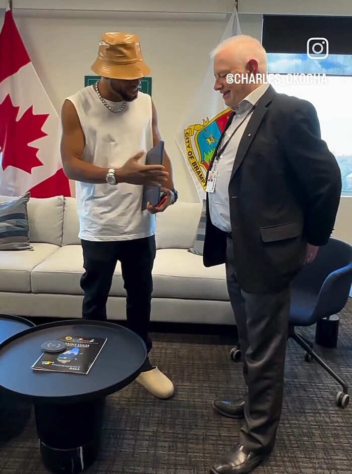 "Now this is Phenomenal Cheeeeeee" Charles Okocha shares excitement as he gets honored with Award by Mayor of Brampton in Canada
