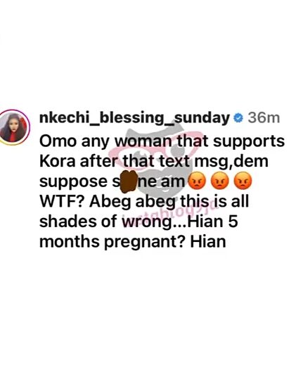“Any woman that supports her should be ashamed” Nkechi Blessing reacts to leaked messages shared by Korra’s ex husband