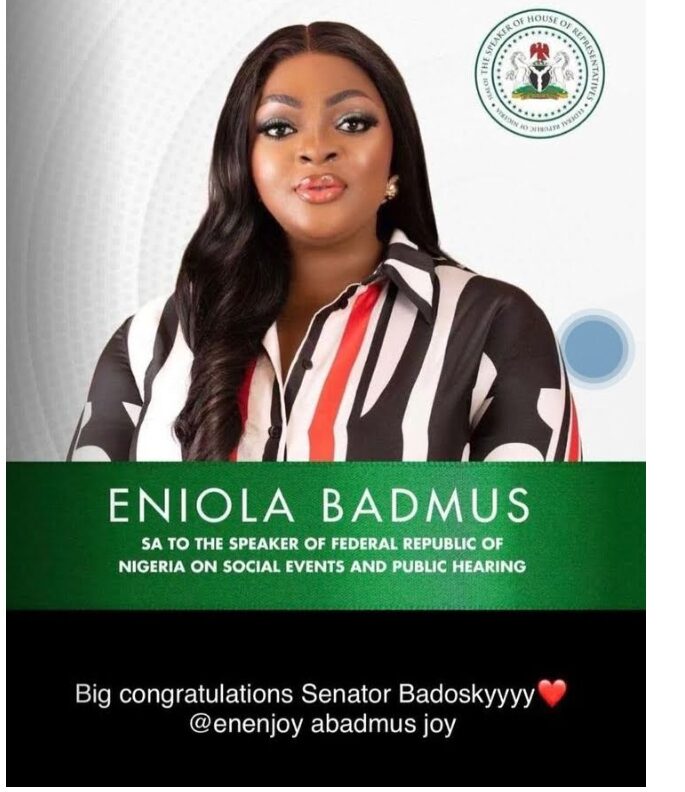 “Is that even an office” – Drama as Eniola Badmus bags appointment with Federal Government