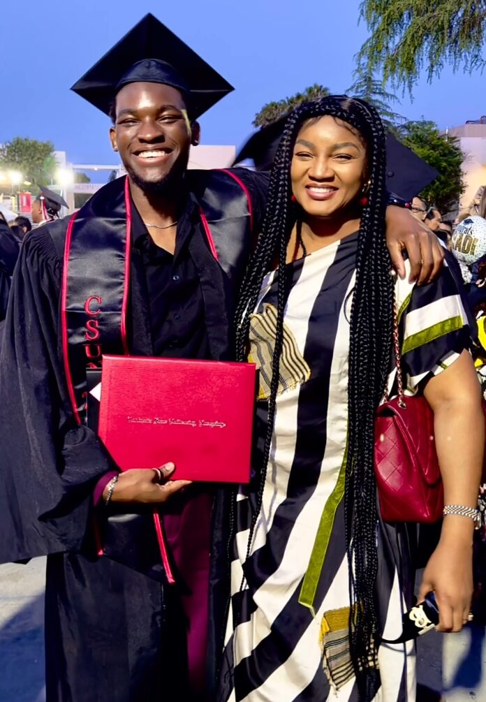 "What a beautiful fun graduation" - Omotola Jalade Ekeinde beams with pride as last Son, Michael graduates from California State University
