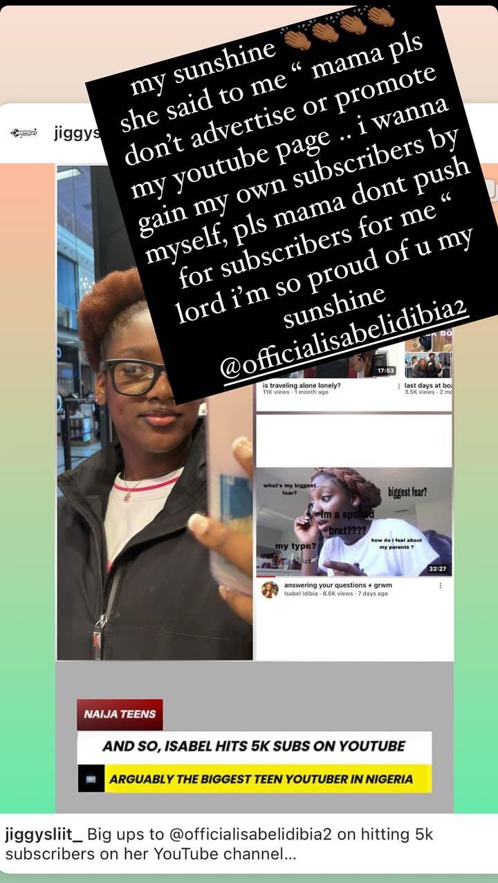 Annie Idibia beams with pride as her daughter, Isabella becomes the biggest teen YouTuber in Nigeria